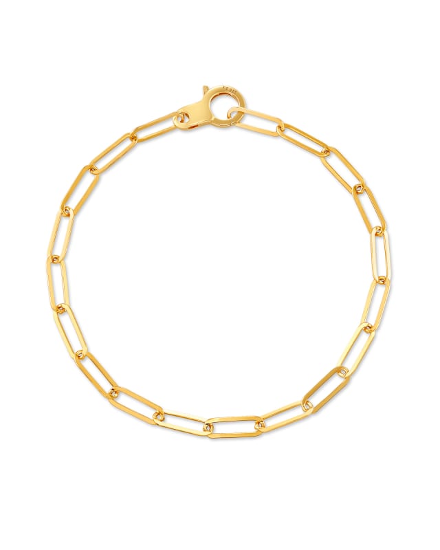 Large Paperclip Chain Bracelet in 18k Gold Vermeil image number 0